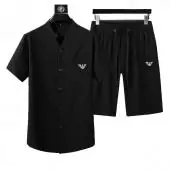 2021 armani Trainingsanzug manche courte homme shirt and short sets ea2021 noir